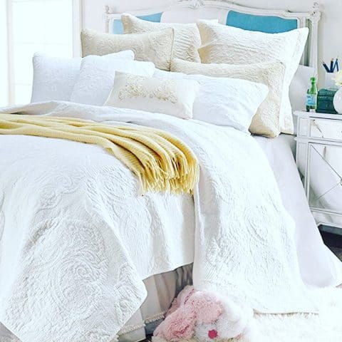 Brandream white vintage paisley comforter set