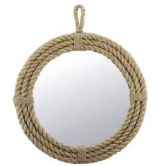 Stonebriar round wrapped rope mirror