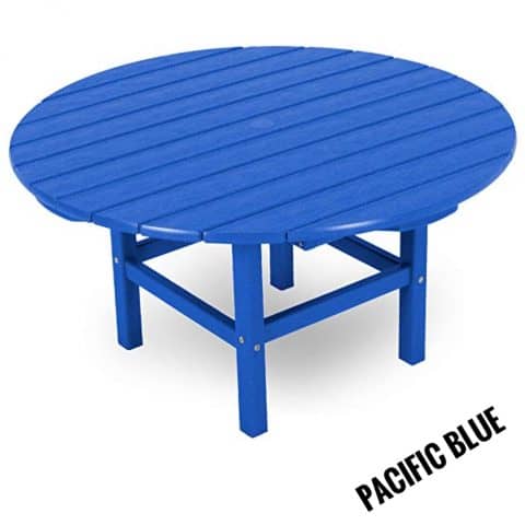 Polywood Round 38” Conversation Table, Pacific Blue