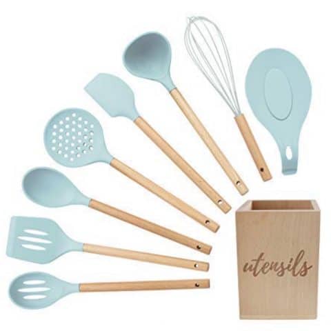 Silicone Cooking Utensils Set, Turquoise