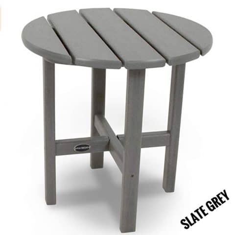 Polywood Round Side Table, Slate Grey
