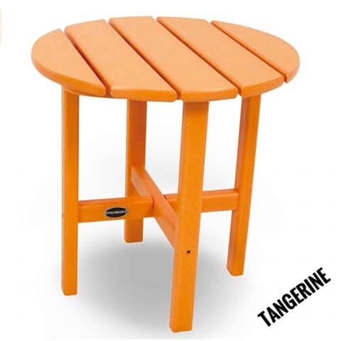 Polywood Round Side Table, Tangerine