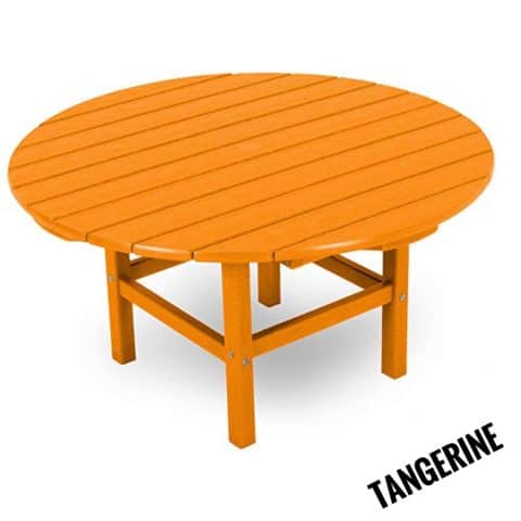 Polywood Round 38” Conversation Table, Tangerine