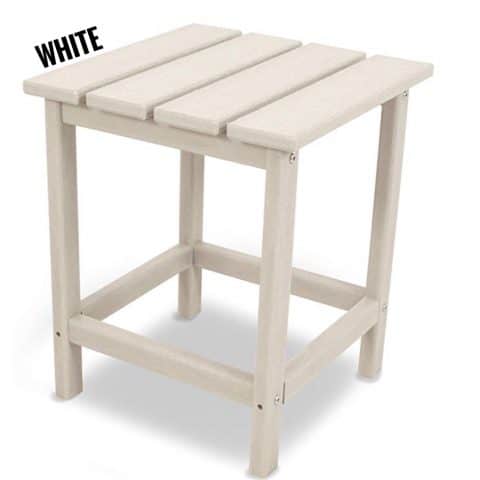 Polywood Outdoor Square Side Table, White
