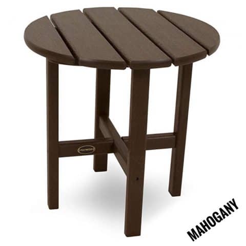 Polywood Round Side Table, Mahogany