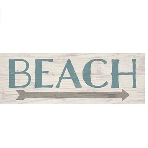 Beach Blue Gray Plank Sign