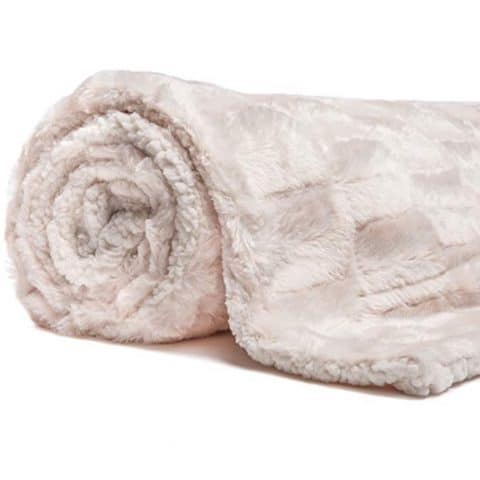 Chanasya Faux Fuf Throw Blanket Cream