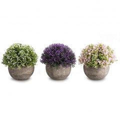OPPS Mini Artificial Plants set of 3, Colorful