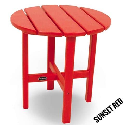 Polywood Round Side Table, Sunset Red