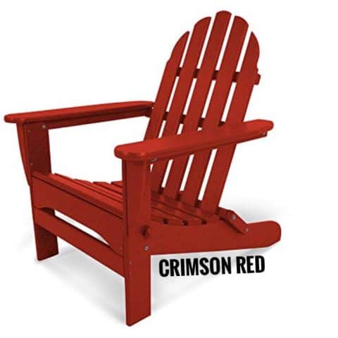 Polywood Classic Folding Adirondack Chair, Crimson Red