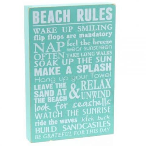 Beach Rules Wooden Box