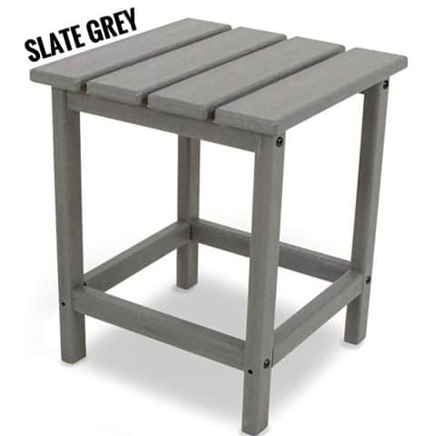 Polywood Outdoor Square Side Table, Slate Grey