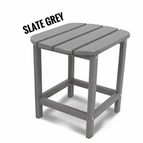 Polywood Outdoor Side Table, Slate Grey