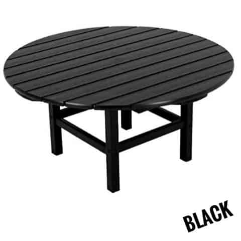 Polywood Round 38” Conversation Table, Black