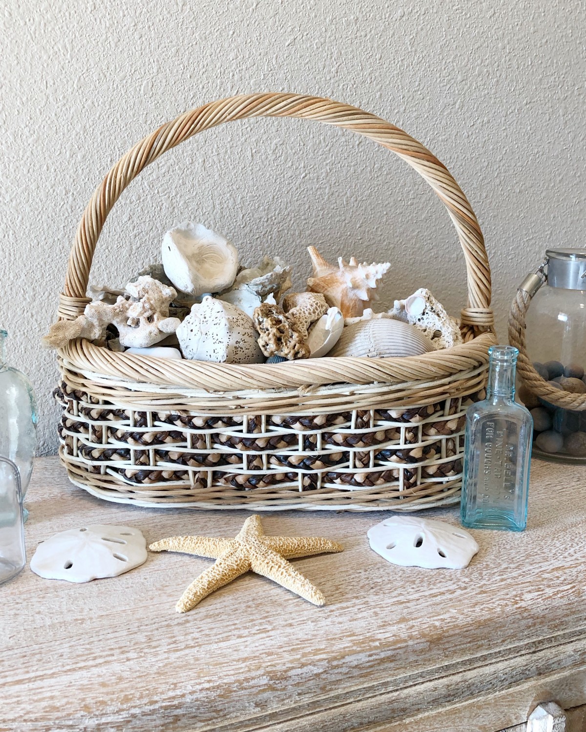 Basket and seashells