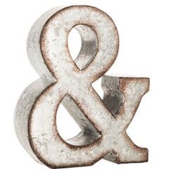 Galvanized Metal 3D Wall Letter Block Monogram Ampersand