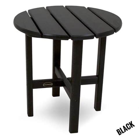 Polywood Round Side Table, Black