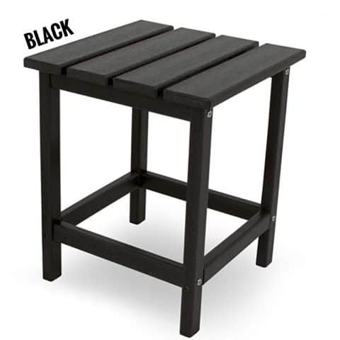 Polywood Outdoor Square Side Table, Black