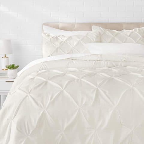 AmazonBascs Pinch Pleat Comforter Set Cream