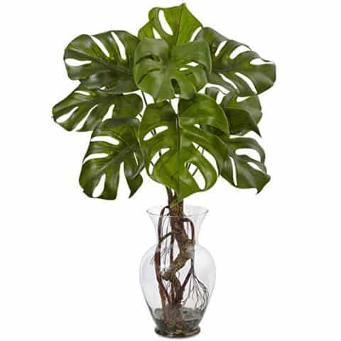 Nearly Natural Monstera Plant with Vase, 26 inch