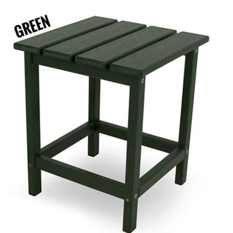 Polywood Outdoor Square Side Table, Green