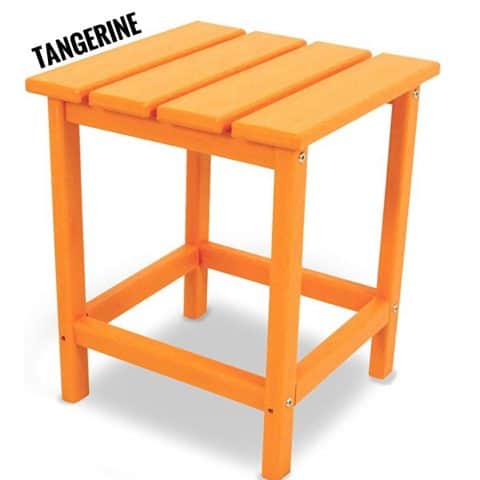 Polywood Outdoor Square Side Table, Tangerine