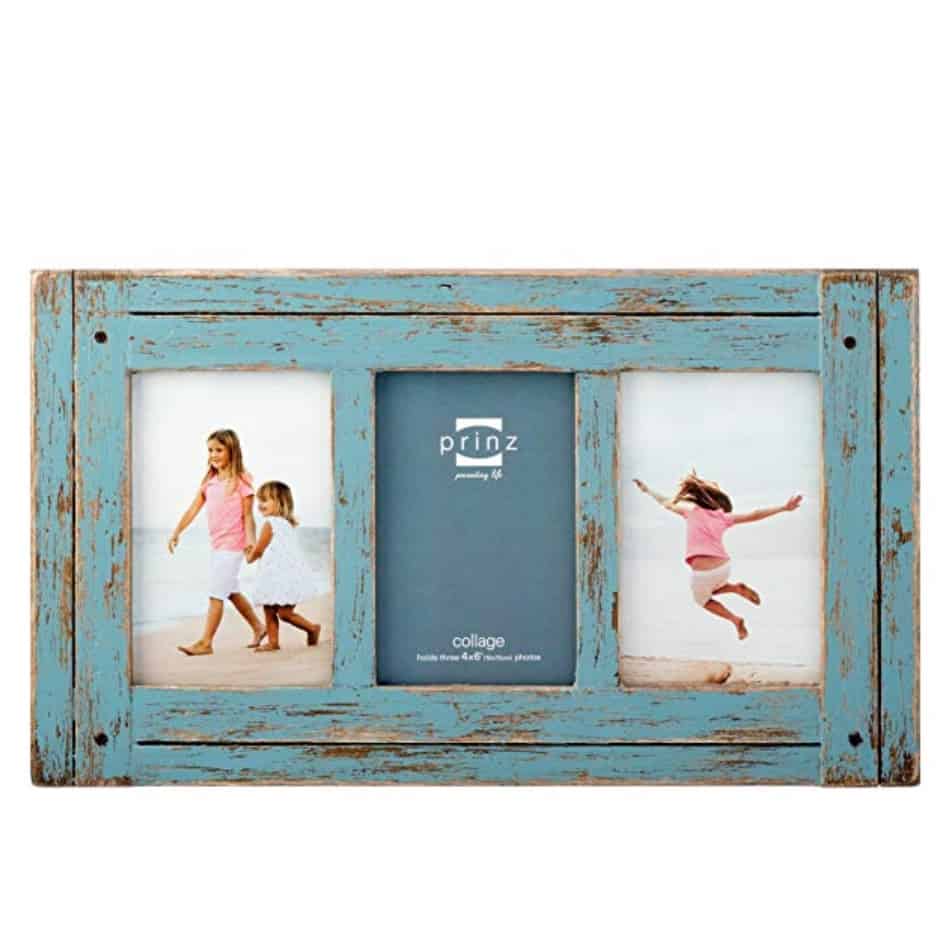 Rustic Blue Wood Collage Frame - Coastal Cheryl