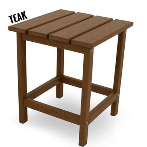 Polywood Outdoor Square Side Table, Teak
