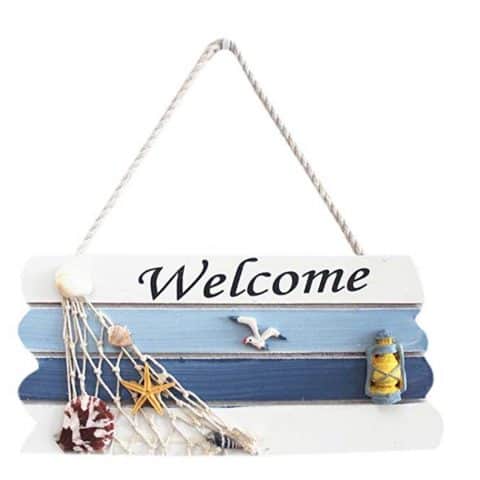 Vintage Hanging Welcome Beach Sign
