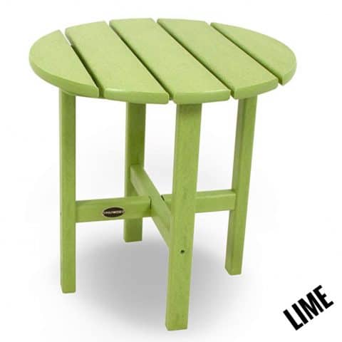 Polywood Round Side Table, Lime