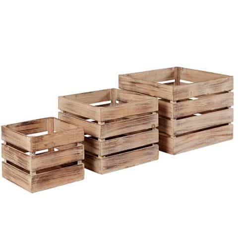 Stone and Beam Farmhouse Wood Storage Bins