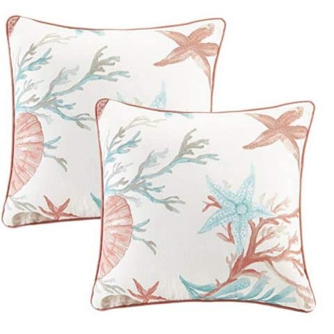 Coral Throw Pillows set of 2