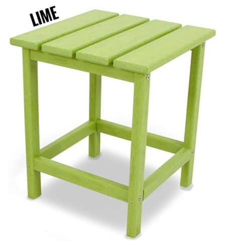 Polywood Outdoor Square Side Table, Lime