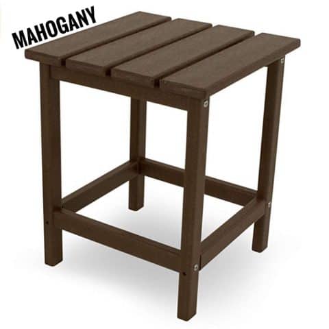 Polywood Outdoor Square Side Table, Mahogany