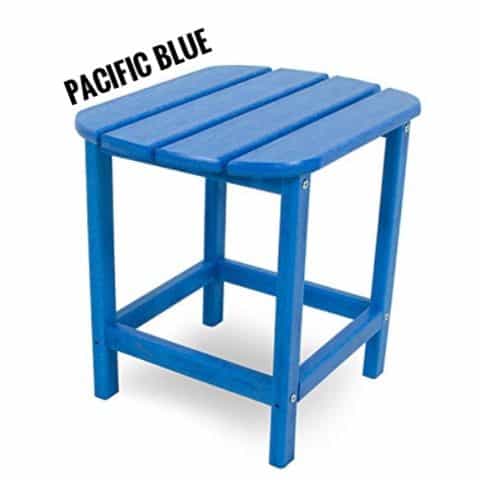 Polywood Outdoor Side Table, Pacific Blue