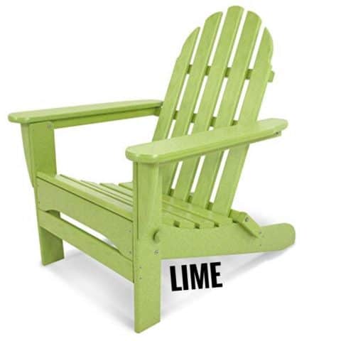 Polywood Classic Folding Adirondack Chair, Lime