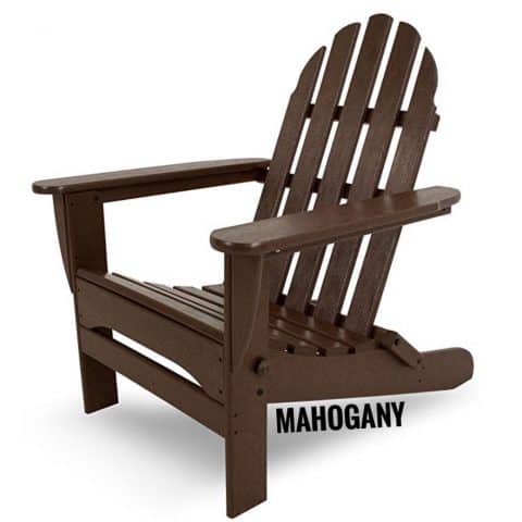 Polywood Classic Folding Adirondack Chair, Mahogany