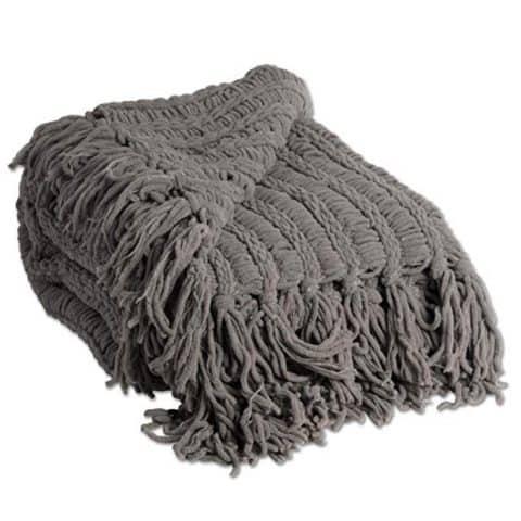 J&M Home Fashions Luxury Chenille Throw Blanket, Gray