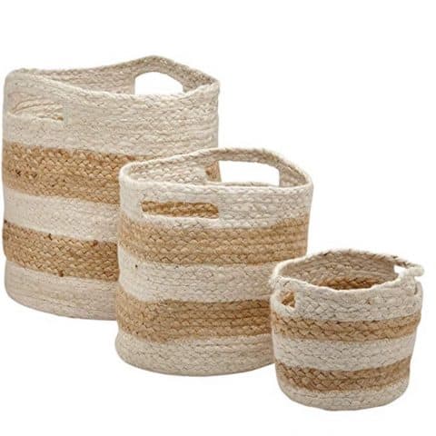 Rivet Modern Braided Baskets with Handles