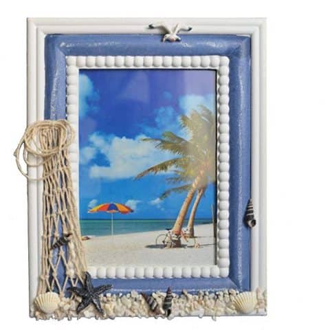 Wooden Seashell and Starfish Frame