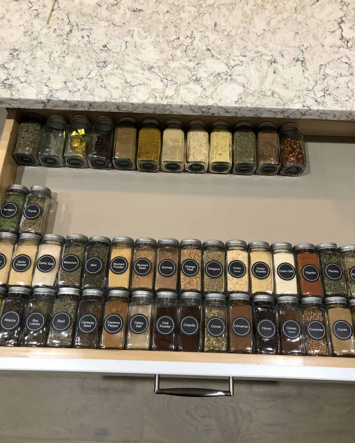 spice drawer organization