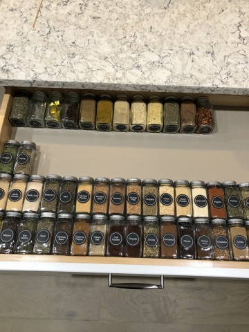 spice drawer organization