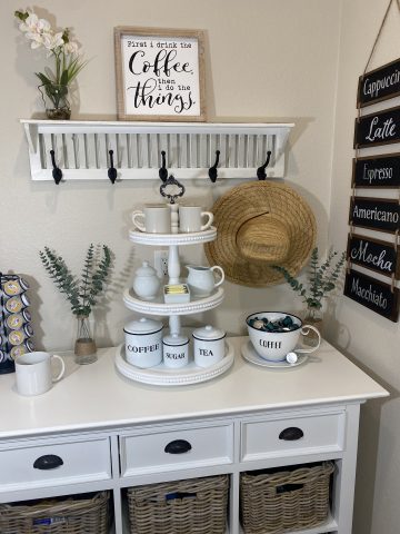 Coffee Bar Ideas for Kitchen - Lures And Lace