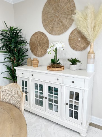 Coastal Cabinet with Wall Decor